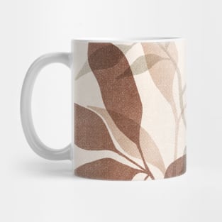 Neutral Boho Art Print, with different brown plants Mug